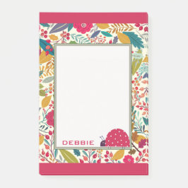 Cute Floral Ladybug Post-it® Notes
