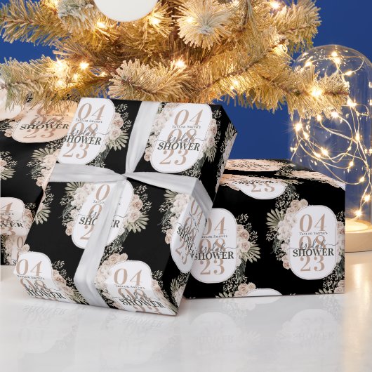 Cute Floral Lijst Vrijgezellenfeest Personalized B Cadeaupapier (Feestdagen)