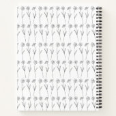Cute Floral Line Art Black and White Personalized Notitieboek (Achterkant)