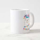 Cute Floral Llama Grote Koffiekop (Voorkant rechts)