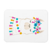 Cute Floral Llama Magneet (Horizontaal)