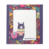Cute Floral Llama Notitieblok (Voorkant)