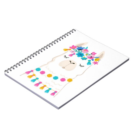 Cute Floral Llama Notitieboek (Linkerzijde)