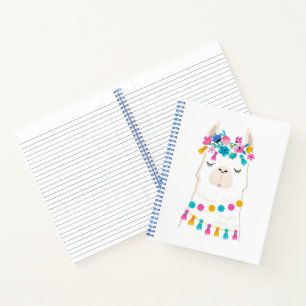Cute Floral Llama Notitieboek