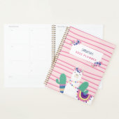 Cute Floral Llama Persoonlijk Roze Planner (Display)