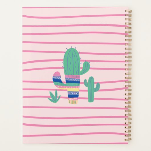 Cute Floral Llama Persoonlijk Roze Planner (Achterkant)