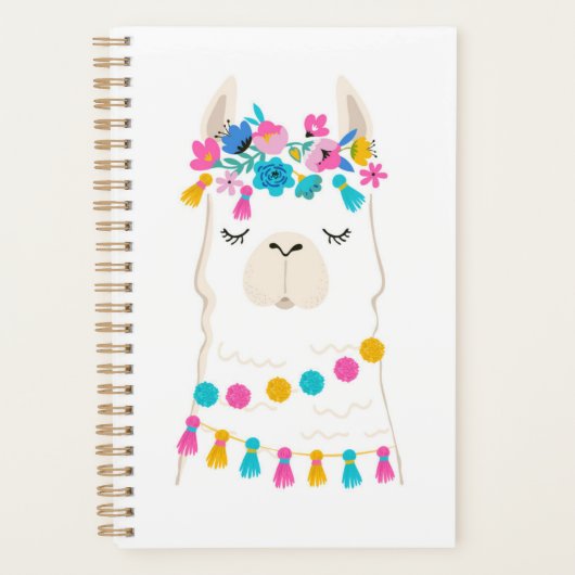 Cute Floral Llama Planner (Voorkant)