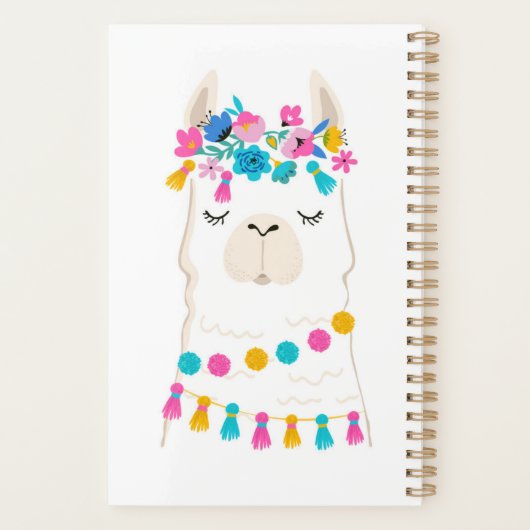 Cute Floral Llama Planner (Achterkant)