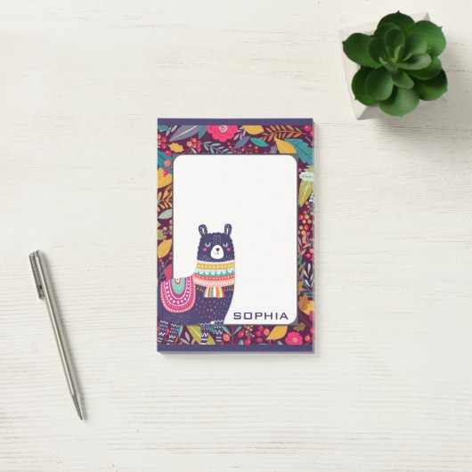 Cute Floral Llama Post-it® Notes (Kantoor)
