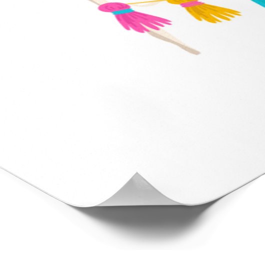 Cute Floral Llama Poster (Hoek)