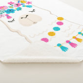 Cute Floral Llama Sherpa Deken (3/4)