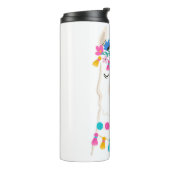 Cute Floral Llama Thermosbeker (Gedraaid links)