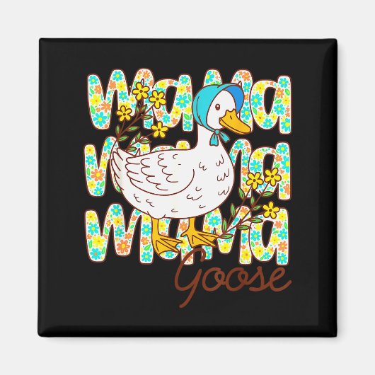 Cute Floral Mama Goose Coquette Mother's Day Silly Magneet (Voorkant)