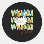 Cute Floral Mama Goose Coquette Mother's Day Silly Ronde Sticker (Voorkant)