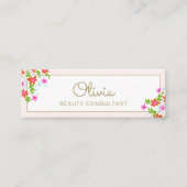 Cute Floral Mini Visitekaartje (Voorkant)