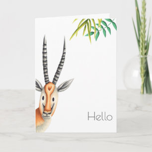 Cute Floral Minimal African Antelope Kaart