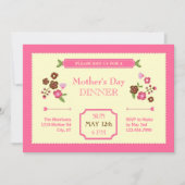 Cute Floral Moederdag Invitation Kaart (Voorkant)