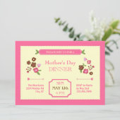 Cute Floral Moederdag Invitation Kaart (Staand voorkant)