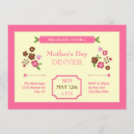 Cute Floral Moederdag Invitation Kaart
