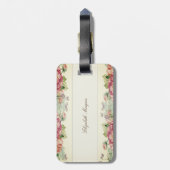 Cute Floral Monogram-Gepersonaliseerd Bagagelabel (Achterkant verticaal)