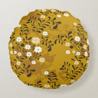 Cute floral naadloos patroon op musterabstract, ar rond kussen