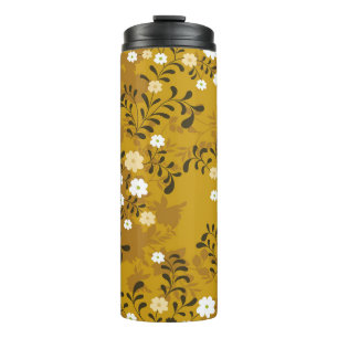 Cute floral naadloos patroon op musterabstract, ar thermosbeker