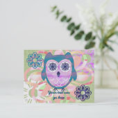 Cute Floral Owl Briefkaart (Staand voorkant)