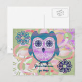 Cute Floral Owl Briefkaart (Voorkant / Achterkant)