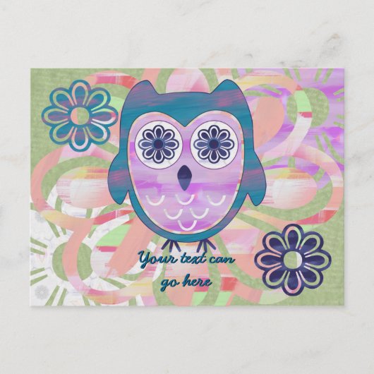 Cute Floral Owl Briefkaart (Voorkant)