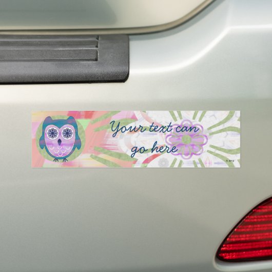 Cute Floral Owl Bumpersticker (Op auto)