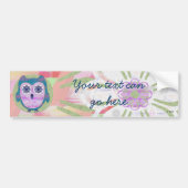 Cute Floral Owl Bumpersticker (Voorkant)