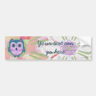 Cute Floral Owl Bumpersticker