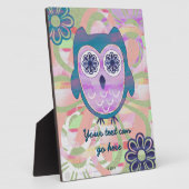 Cute Floral Owl Fotoplaat (Zijkant)