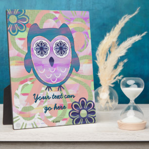 Cute Floral Owl Fotoplaat