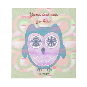 Cute Floral Owl Notitieblok