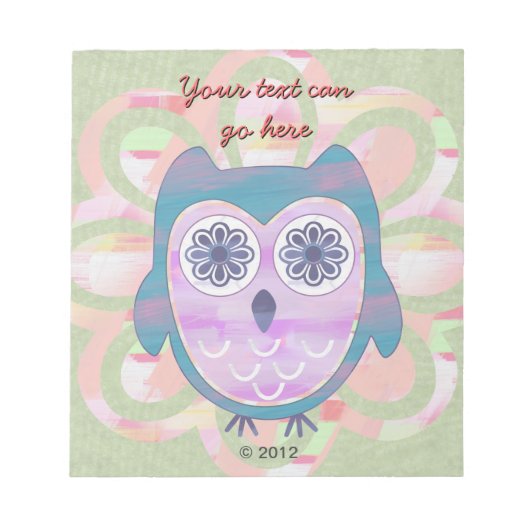Cute Floral Owl Notitieblok (Voorkant)