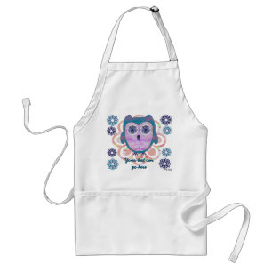 Cute Floral Owl Standaard Schort