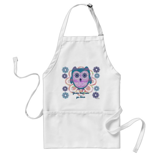 Cute Floral Owl Standaard Schort (Voorkant)