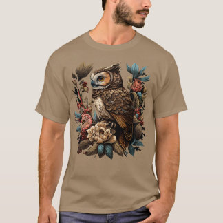 Cute Floral Owl T-shirt