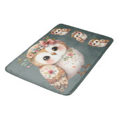 Cute Floral Owl with Bow Badmat (Gekanteld)