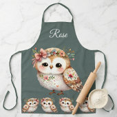 Cute Floral Owl with Bow Schort