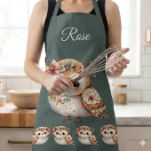 Cute Floral Owl with Bow Schort