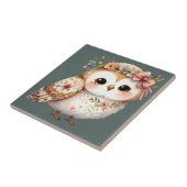 Cute Floral Owl with Bow Tegeltje (Zijkant)