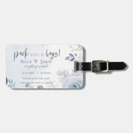 Cute Floral Pack je tassen die de datum opslaan Bagagelabel