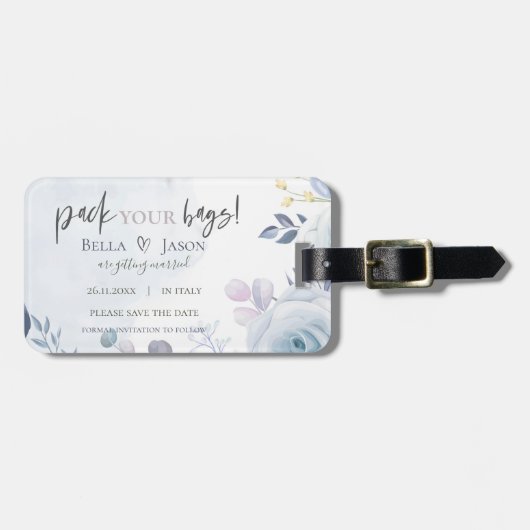 Cute Floral Pack je tassen die de datum opslaan Bagagelabel (Voorkant horizontaal)