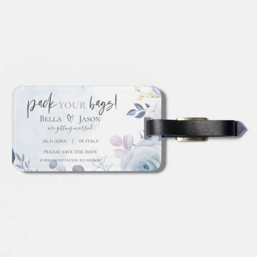 Cute Floral Pack je tassen die de datum opslaan Bagagelabel (Achterkant horizontaal)