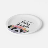 Cute Floral Panda Beer Baby shower Paper Borden Papieren Bordje (Gekanteld)