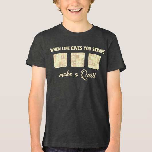 Cute & Floral Patchwork Pattern in Pastel Colours Tri-Blend Shirt (Voorkant)