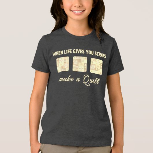 Cute & Floral Patchwork Pattern in Pastel Colours Tri-Blend Shirt (Voorkant)