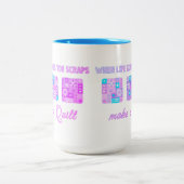 Cute & Floral Patchwork Pattern in Pastel Colours Tweekleurige Koffiemok (Center)